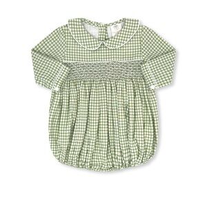 Green Checkered Kids One Piece